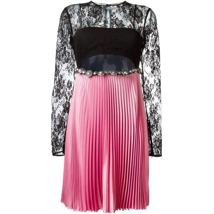 Fausto Puglisi-Floral Lace Pleated Dress - Runway Catalog