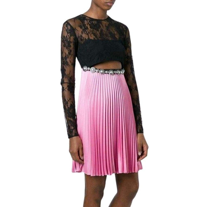 Floral Lace Pleated Dress