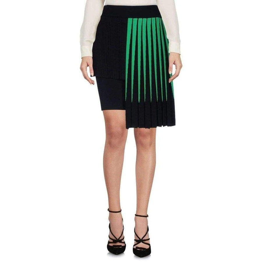 Fausto Puglisi-Green Pleated Asymmetrical Skirt - Runway Catalog