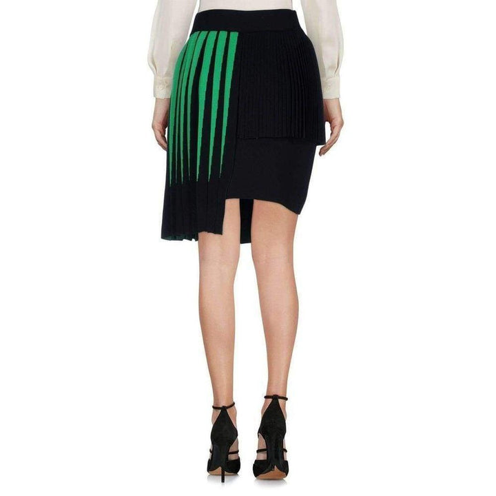 Green Pleated Asymmetrical Skirt