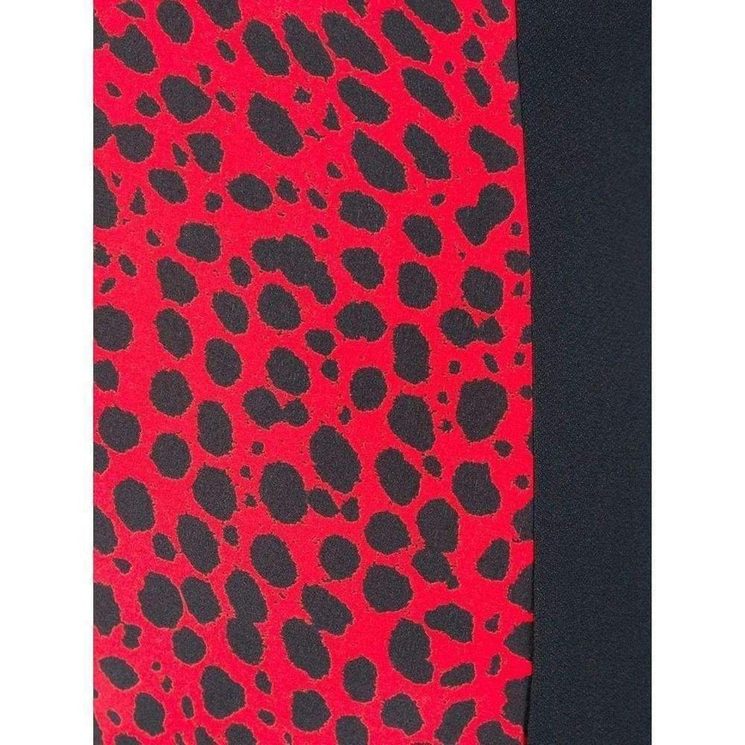 Red Leopard Print Stretch Silk Gown