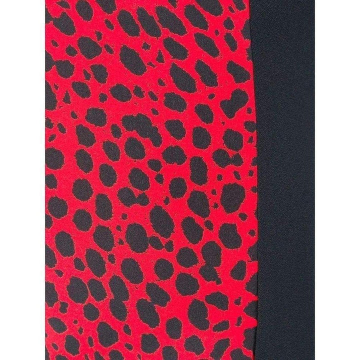 Red Leopard Print Stretch Silk Gown