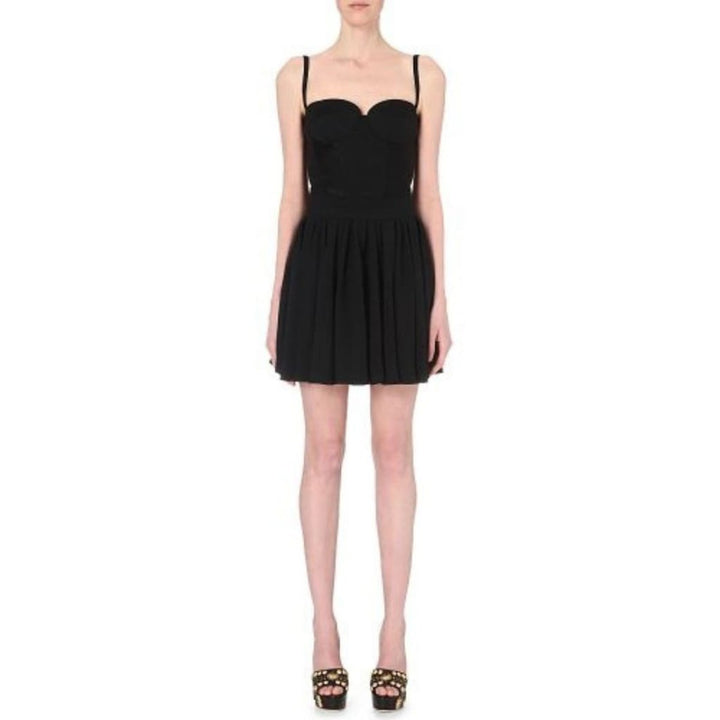 Sweetheart Neckline Crepe Skater Dress