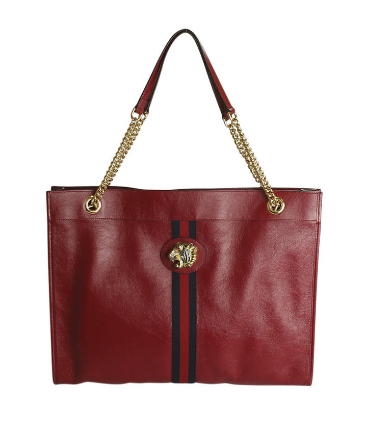 G*G 537219 Large Linea Rajah Red Leather Tote Bag