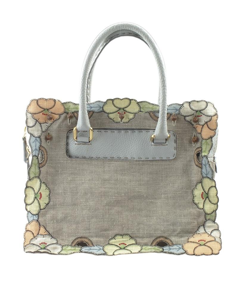 Fendi Blue Canvas/Leather Satchel