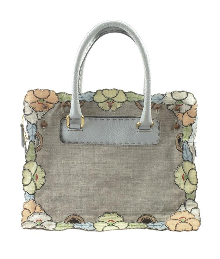Fendi Blue Canvas/Leather Satchel