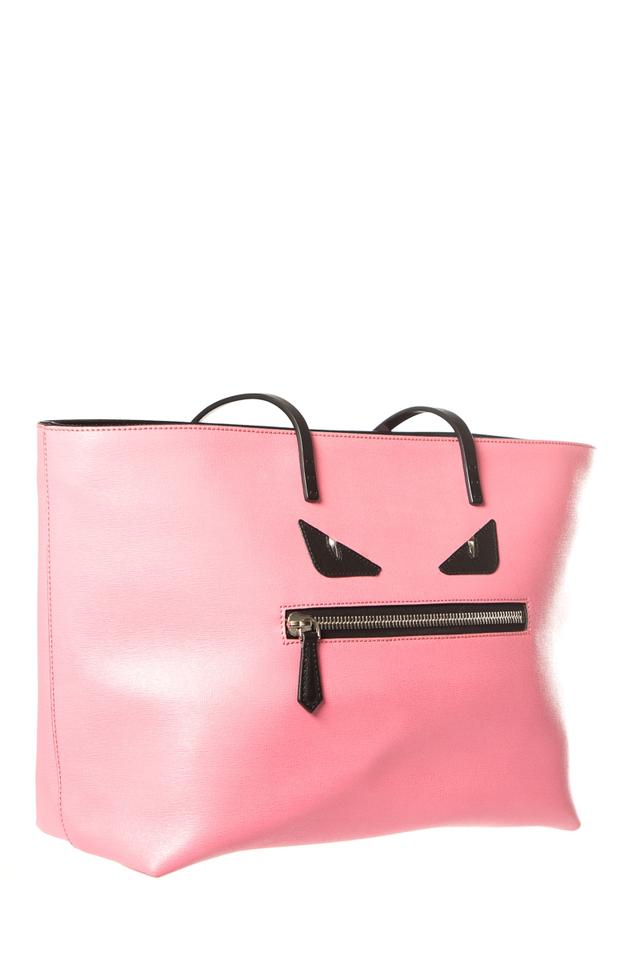 Fendi 2016 Medium Monster Roll Pink Leather Tote