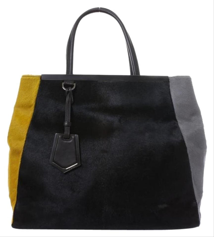 Fendi 2jours Black Ponyhair Tote