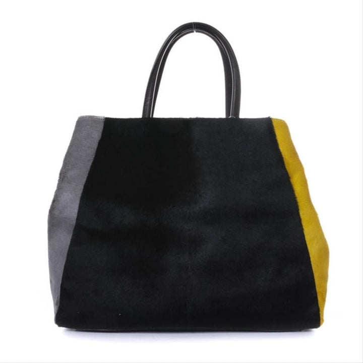 Fendi 2jours Black Ponyhair Tote
