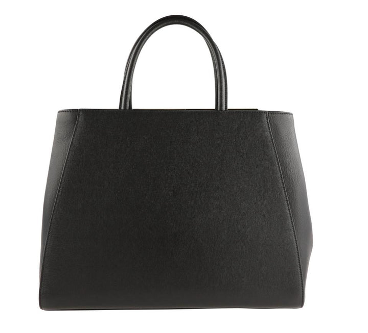 Fendi 2jours Medium Black Calfskin Leather Tote