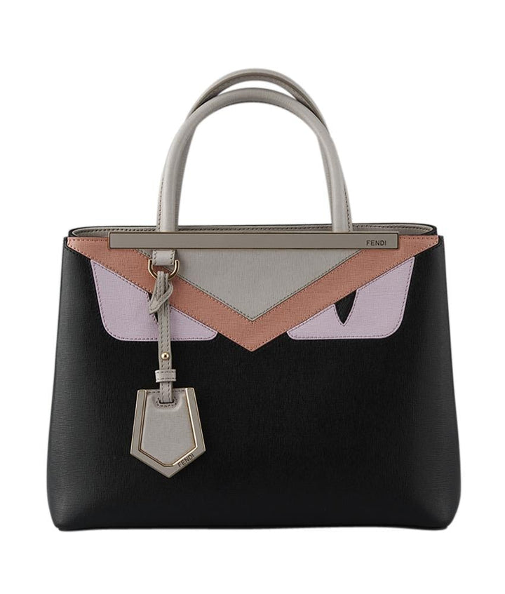 Fendi 8BH253 43T F042D Petite 2Jours Monster Black & Pink Leather Satchel