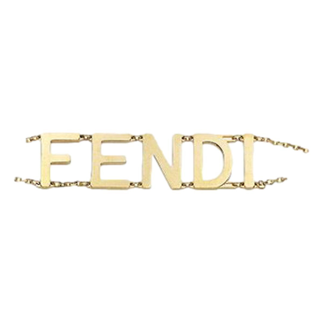 Fendi Gold-tone Letter Logo Chain Bracelet 8AH073