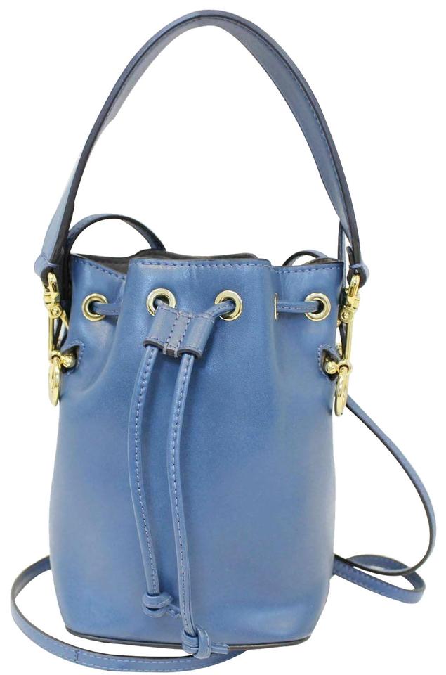 Fendi Bucket Mon Tresor Blue Leather Cross Body Bag