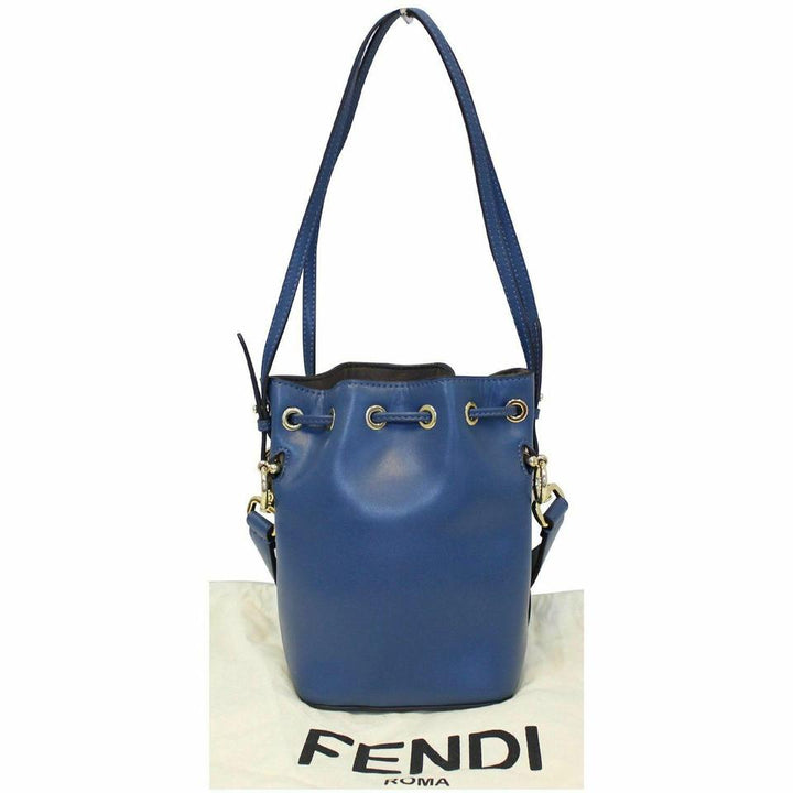 Fendi Bucket Mon Tresor Blue Leather Cross Body Bag