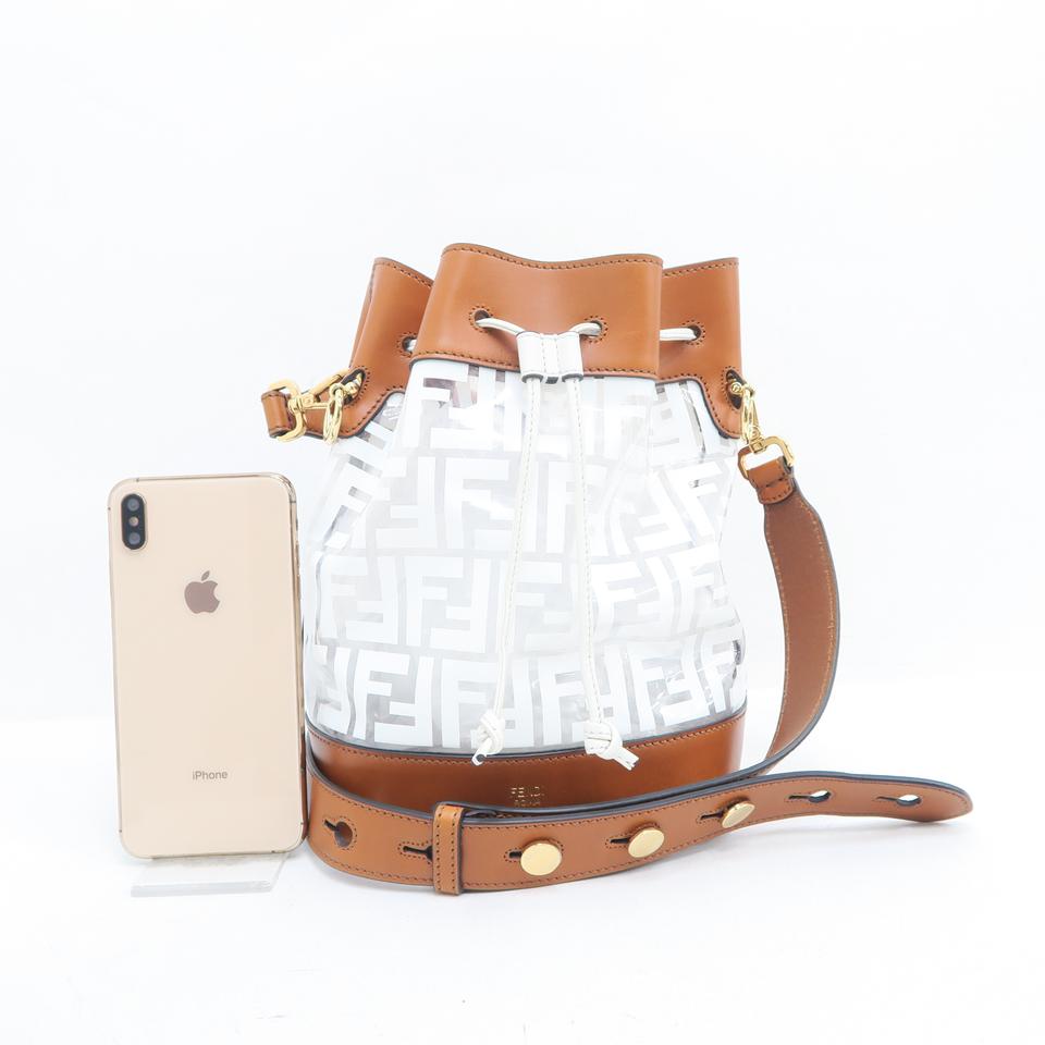 Fendi Bucket Mon Tresor Brown&white Pvc Shoulder Bag