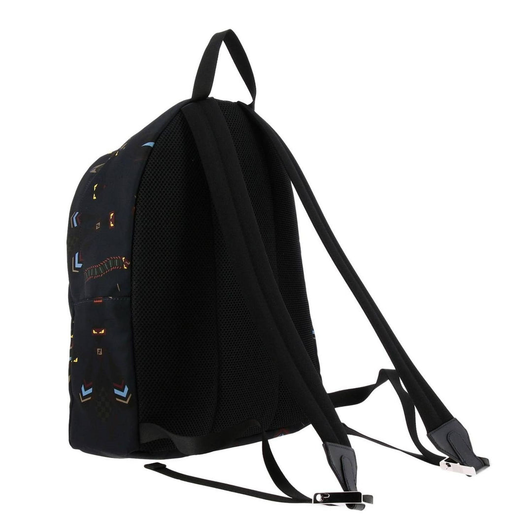 Fendi Super Bugs Navy Blue Nylon Backpack Bag 7VZ043