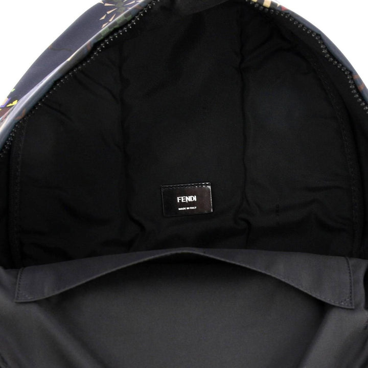 Fendi Super Bugs Navy Blue Nylon Backpack Bag 7VZ043