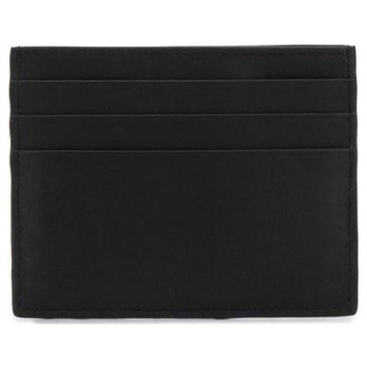 Fendi Corner Bugs Gold Black Calf Leather Card Case 7M0164