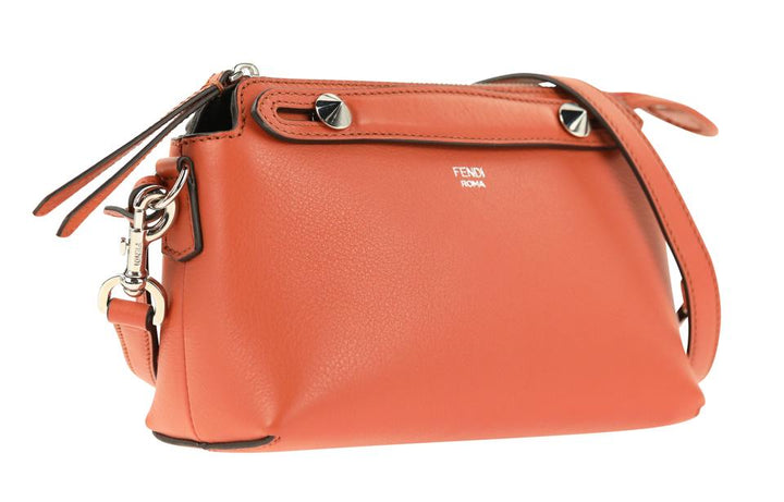 Fendi By The Way Mini Boston Red Calfskin Leather Satchel