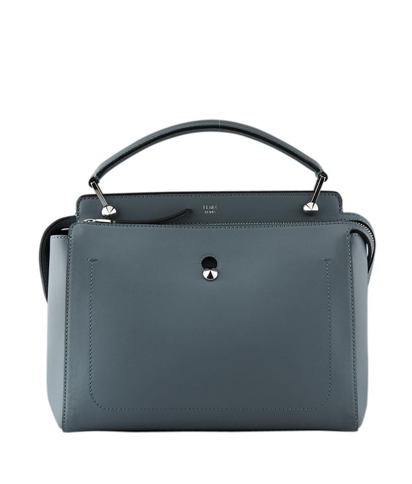 Fendi Dot-com Blue Leather Satchel