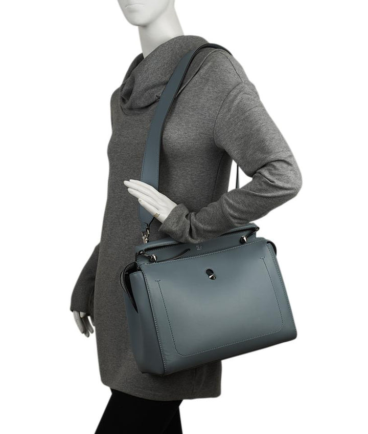 Fendi Dot-com Blue Leather Satchel