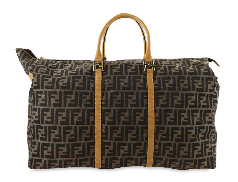 Fendi Duffle Zucca Brown Canvas Weekend/Travel Bag