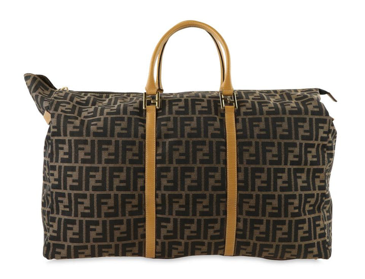 Fendi Duffle Zucca Brown Canvas Weekend/Travel Bag