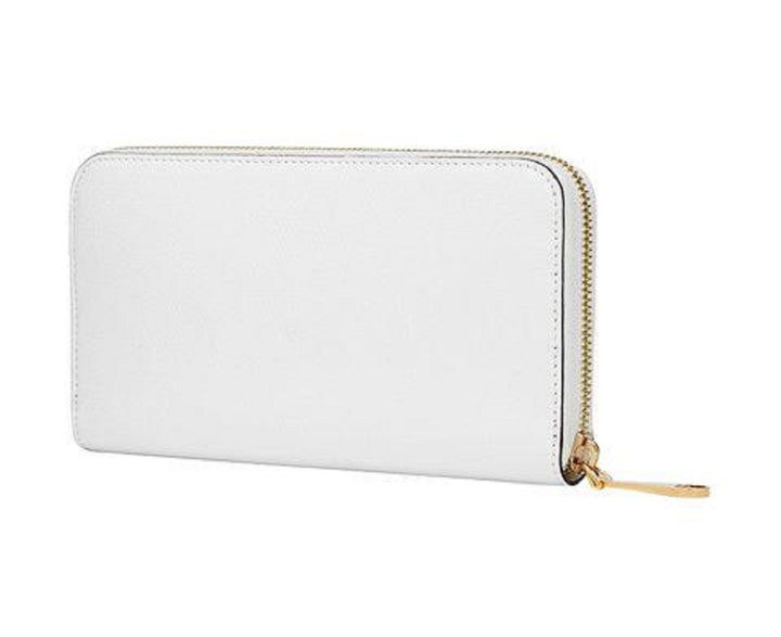 Fendi F Is Fendi White Calfskin Leather Zip Around Long Wallet 8M0299