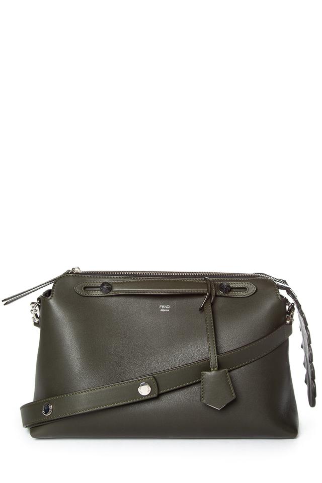 Fendi Forest The Way Croc Tail Green Leather Satchel