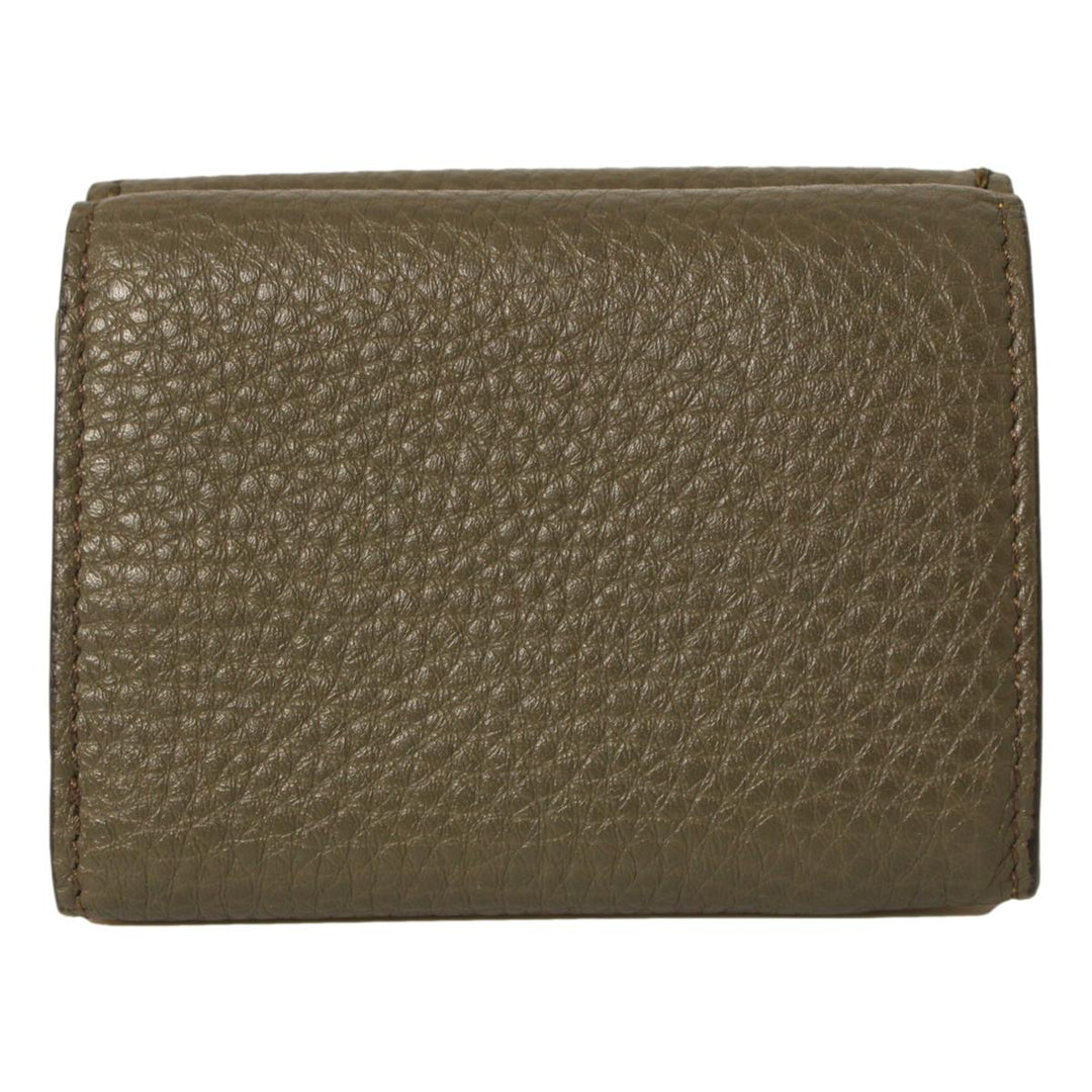 Fendi Grey Selleria Calf Leather Staples Small Trifold Wallet 7M0280
