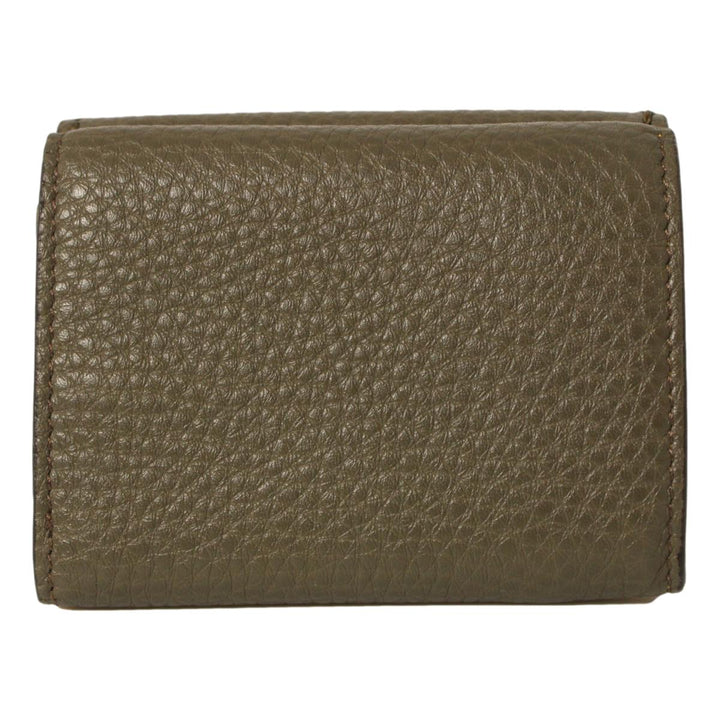 Fendi Grey Selleria Calf Leather Staples Small Trifold Wallet 7M0280