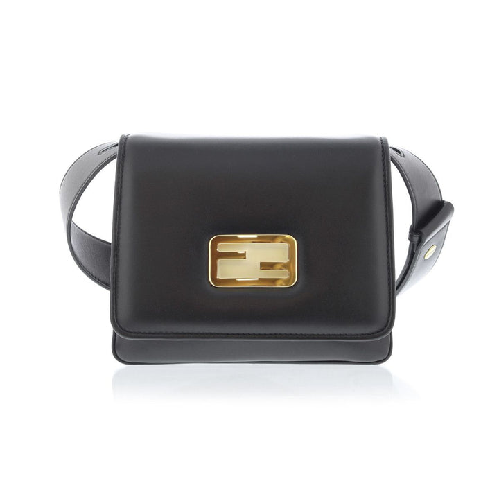 Fendi Id Flap Tricolor Black Leather Small Shoulder Bag 8BT328