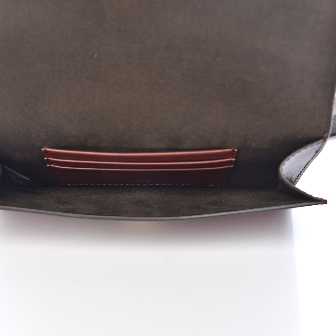 Fendi Baguette Brown Calfskin Leather Flat Mini Shoulder Bag 8BS039