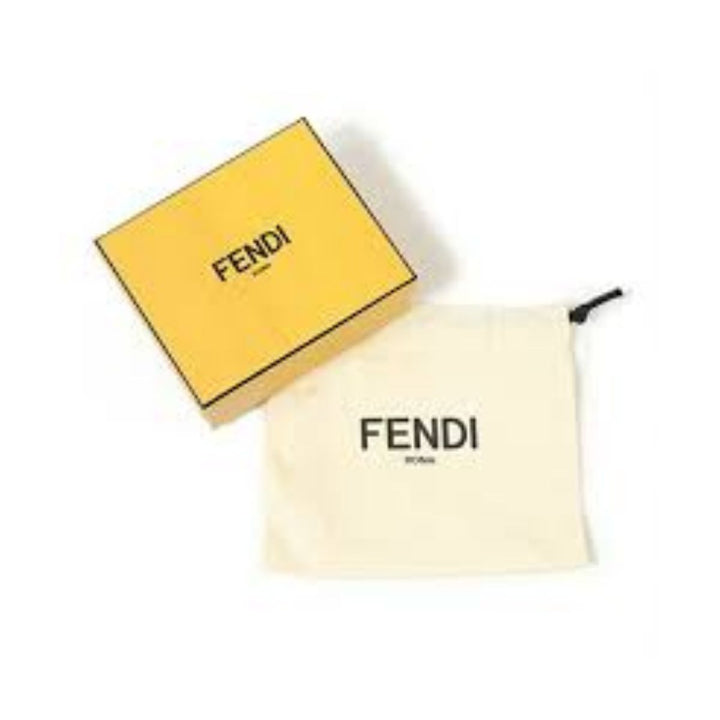 Fendi Peekaboo Calf Leather Black Pink Micro Trifold Wallet 8M0415