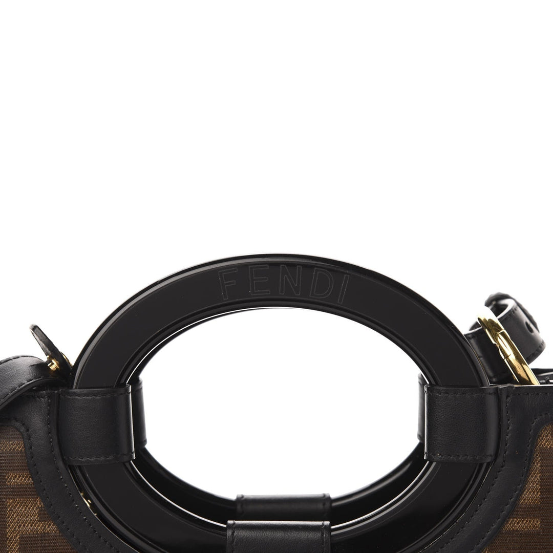 Fendi Runaway Glazed Canvas 1974 FF Stamp Small Shoulder Bag 8BH353
