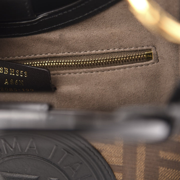 Fendi Runaway Glazed Canvas 1974 FF Stamp Small Shoulder Bag 8BH353