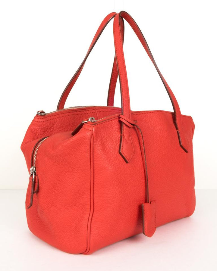 Fendi 'selleria' Red Leather Shoulder Bag