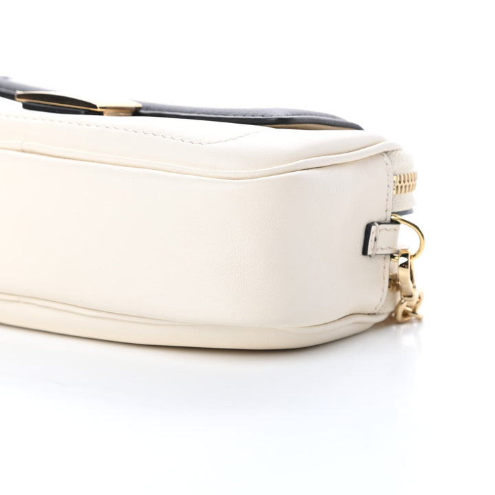 Fendi Vitello Grace Matte Bicolor Easy Baguette Black White 8BS044