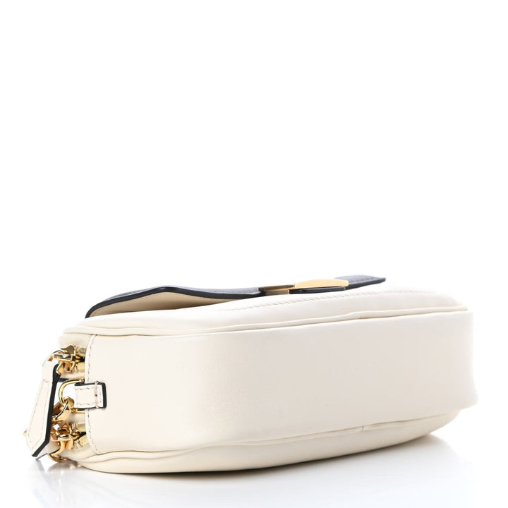 Fendi Vitello Grace Matte Bicolor Easy Baguette Black White 8BS044