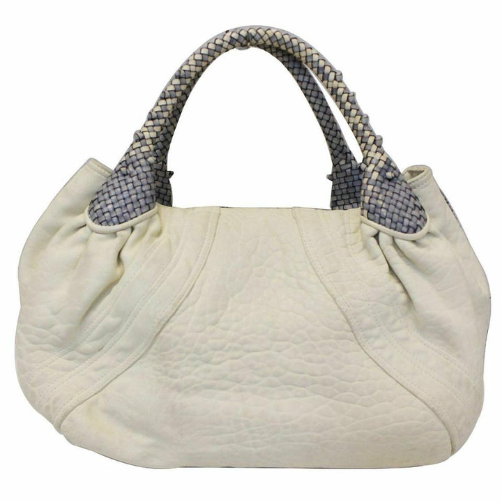 Fendi White Leather Satchel Shoulder Bag