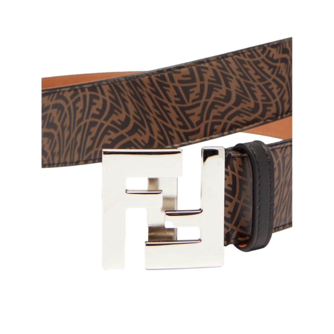 Fendi x Sarah Coleman FF Vertigo Brown Leather Belt 90/36 7C0403
