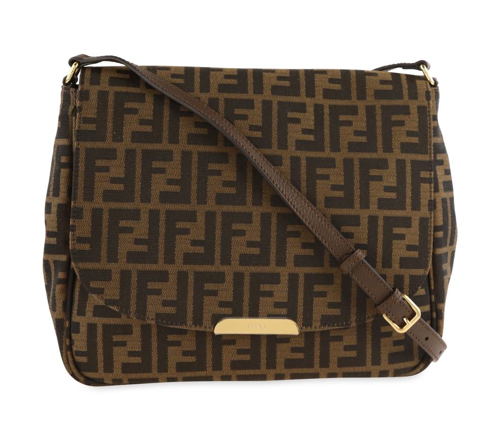 Fendi Zucca Brown Canvas Cross Body Bag