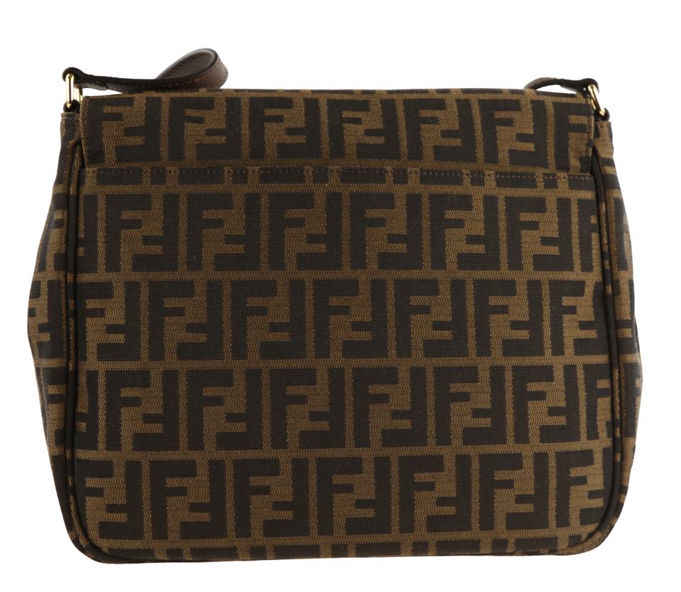 Fendi Zucca Brown Canvas Cross Body Bag
