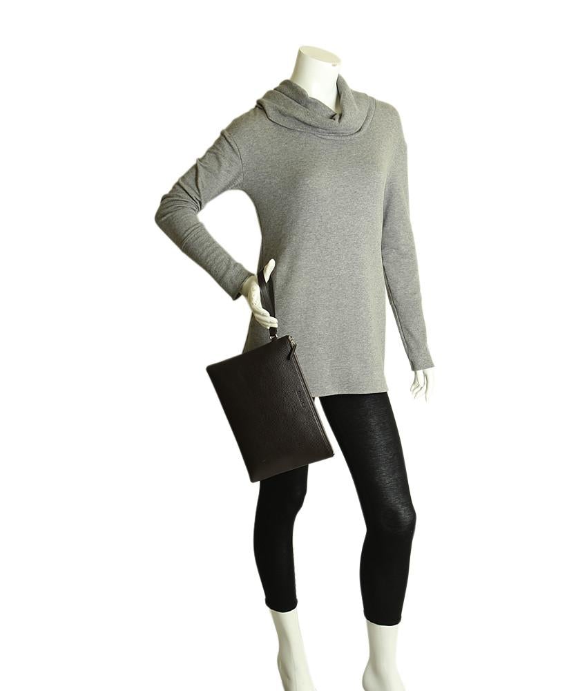 G*G 546532 Dark Brown Leather Pochette Clutch