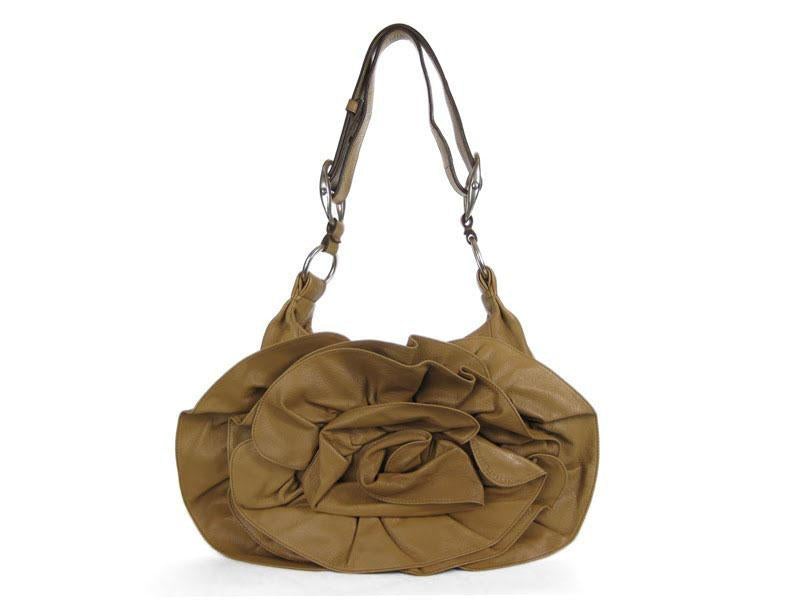 YSL Tan Nadja Flower Hobo