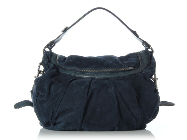 Gucci Large Blue Suede Icon Bit Bag