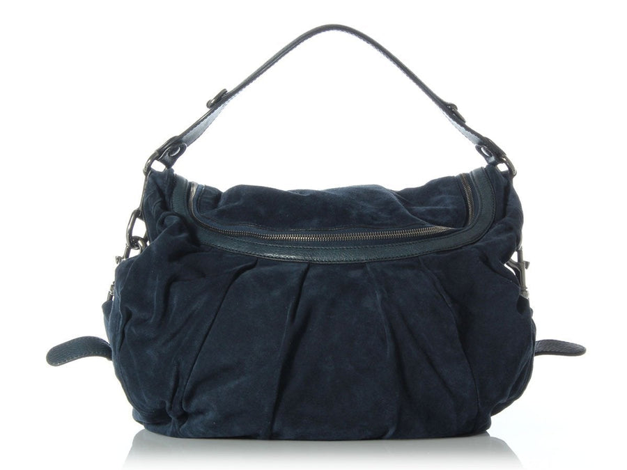 Gucci Large Blue Suede Icon Bit Bag