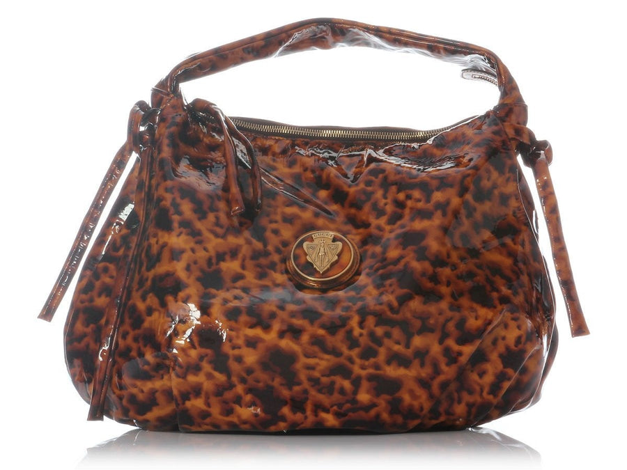 Gucci Large Tortoise Patent Hysteria Hobo