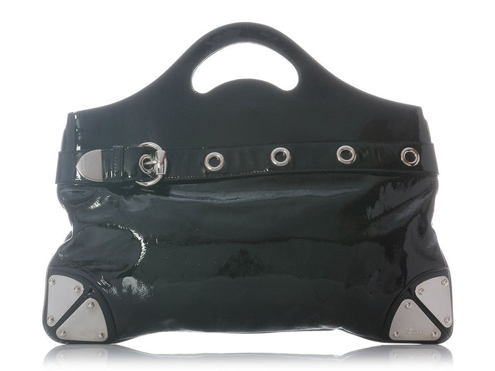 Gucci Large Black Patent Indy Clutch