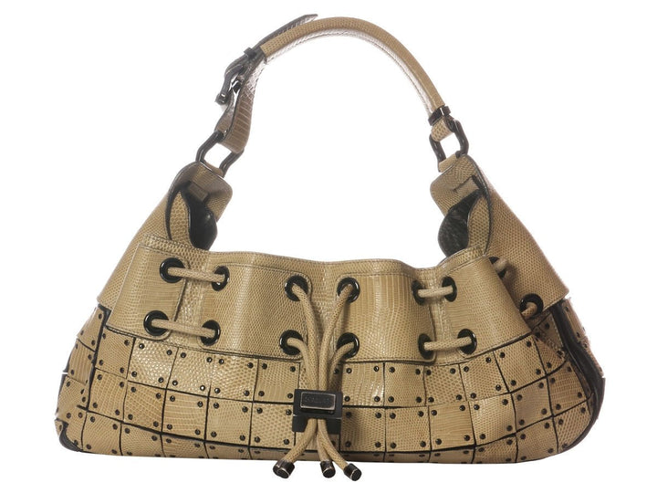 Burberry Lizard Paneled Warrior Bag